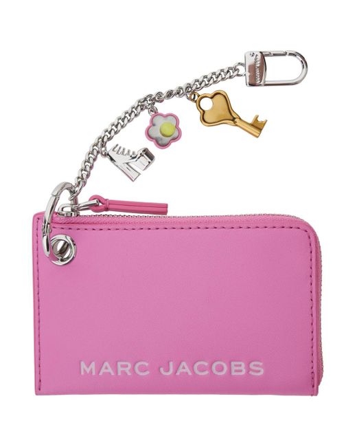 Marc Jacobs Pink 'The Coin Purse Charm' Keychain With Logo Lettering On The Front And Charm Embellishments