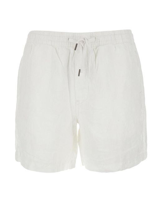 Polo Ralph Lauren White Bermuda Shorts With Elasticated Waist And Tone for men