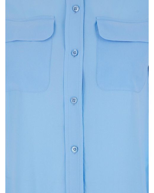 Camicia Con Tasche Applicate Sul Petto di Equipment in Blue