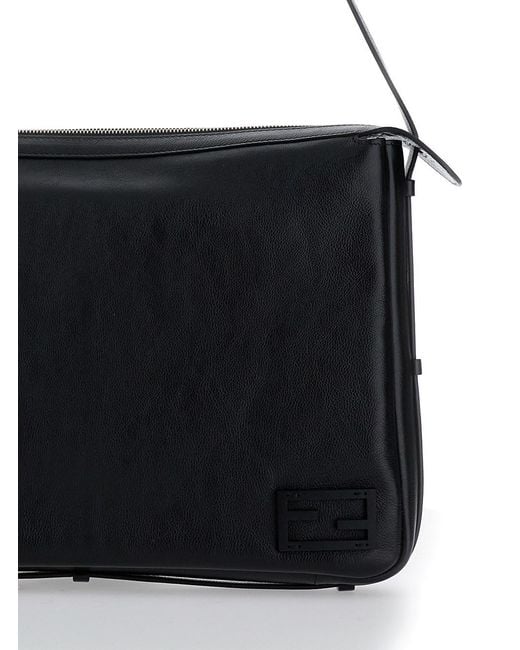 Borsa A Spalla 'Simply Large' Con Dettaglio Ff di Fendi in Black