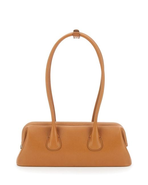 OSOI White 'Boat Wide Mini' Shoulder Bag With Round Handles