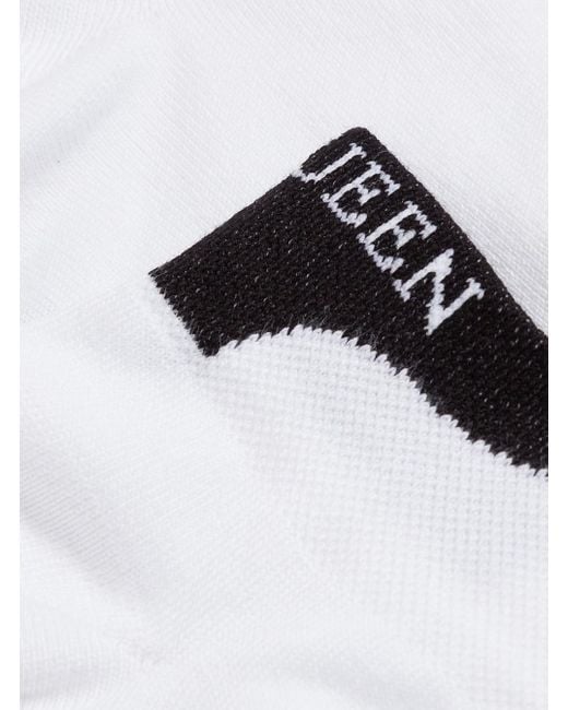 McQueen White Cotton Socks With Logo