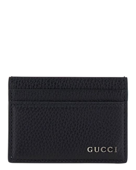 Gucci Black Card Case With Logo for men