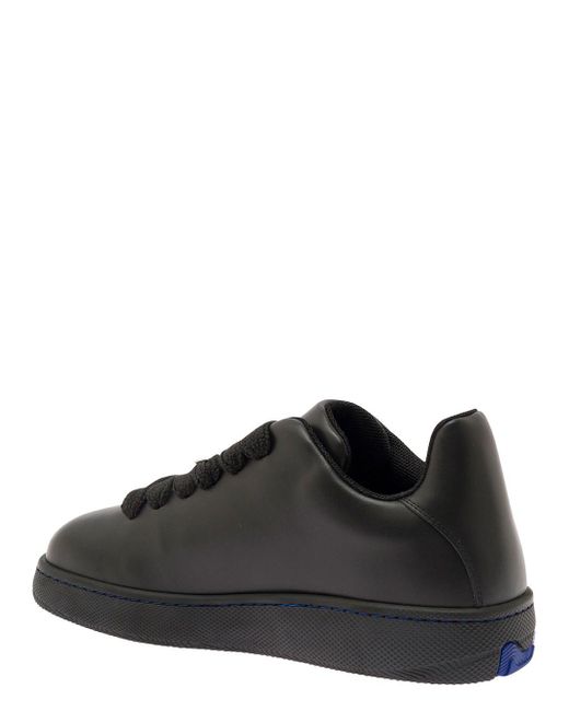 Burberry Black Low Top Sneakers With Equestrian Knight Embossed for men