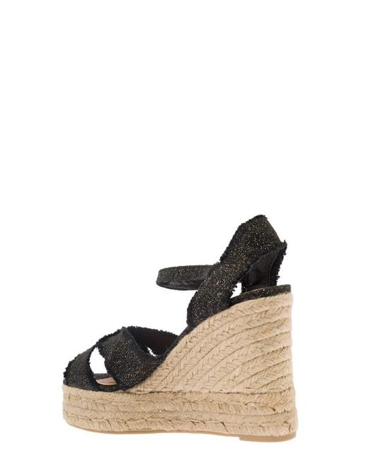Castaner Black Wedge Sandals
