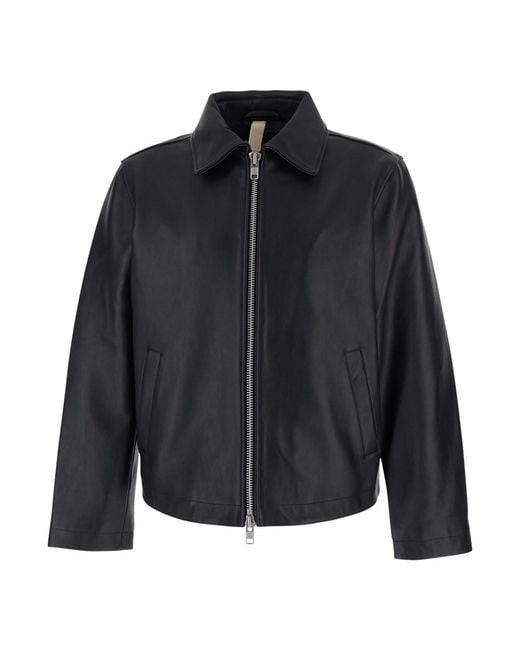 sunflower '6027Black' Crop Jacket With Classic Collar And Droppe for men