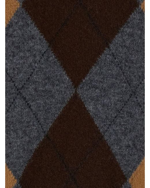 Jucca Black Argyle Pattern Sweater With V-Neck