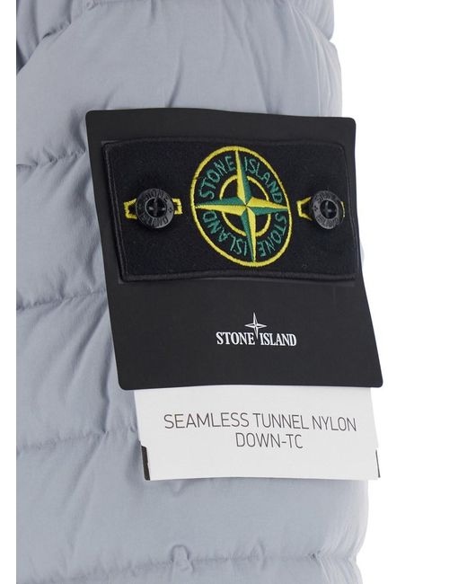 Stone Island Blue Down Jacket Tunnel for men