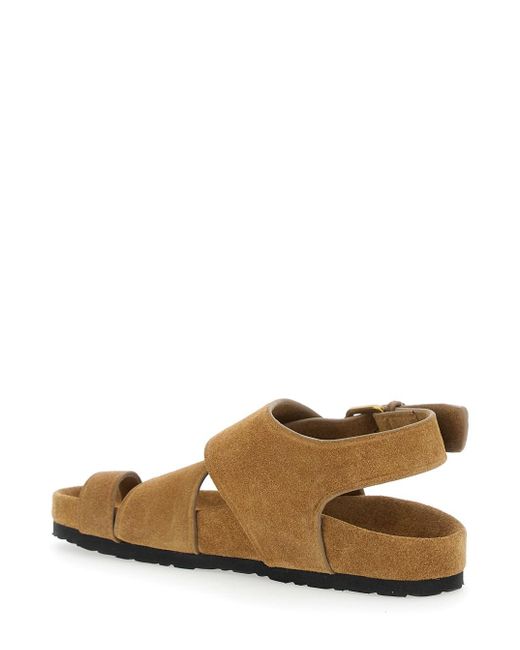 Soeur Brown 'Domani' Sandals With Rear Buckle Closure And Criss-Crosse