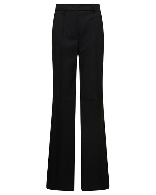 Pantaloni sartoriali 'oxalis' in lana nera donna di Sportmax in Black