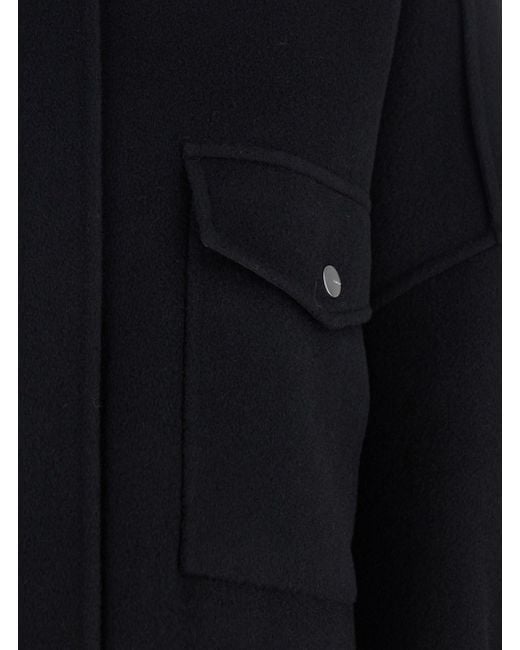 Giubbotto 'Crostino' Con Colletto Con Bottoni E Tasche Sul Front di Pinko in Black