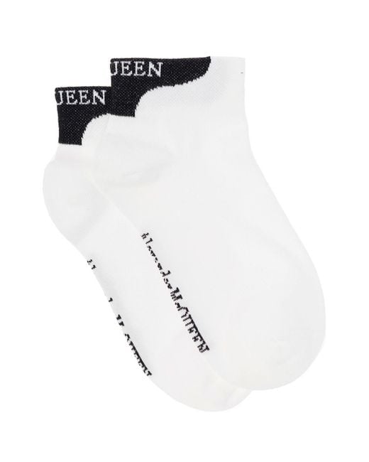 McQueen White Cotton Socks With Logo