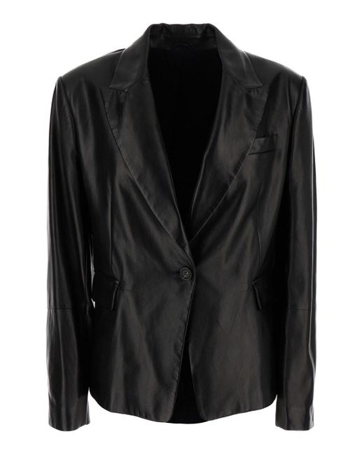 Brunello Cucinelli Black One-Breasted Jacket