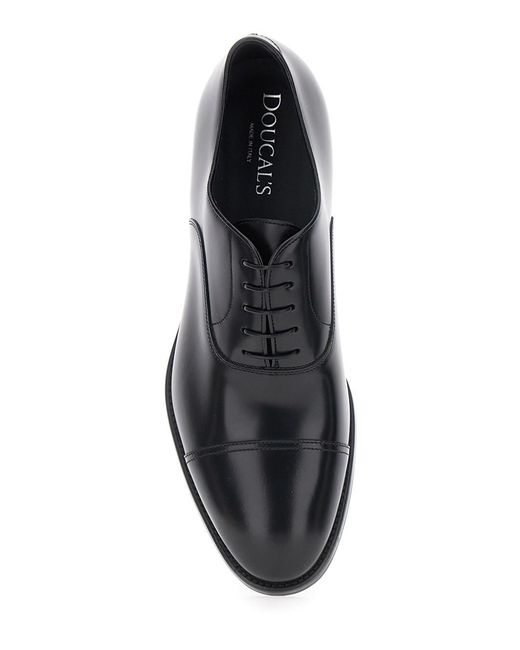 Doucal's White Oxford Shoes With Five Holes for men