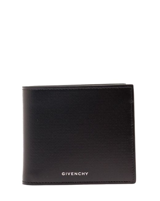 Givenchy Black Bi-fold Wallet With Embossed Logo In Leather for men