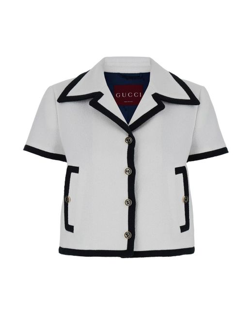 Gucci White Jacket With Short Sleeves