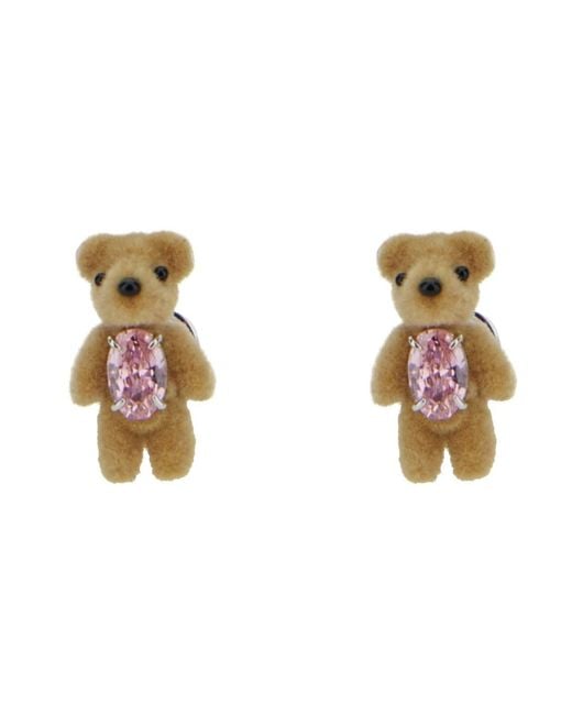 YVMIN Natural Mini Flocked Bear Earrings With Plush Details And Color Fo