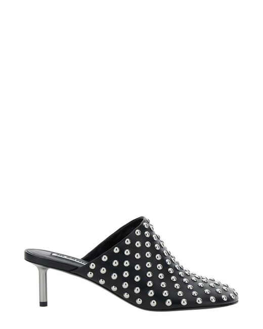 Sabot in pelle nera di Jil Sander in Black