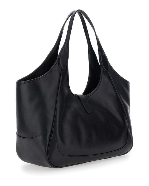 Gucci Black 'Jackie' Shoulder Bag With Two Top Handles And Front Closu