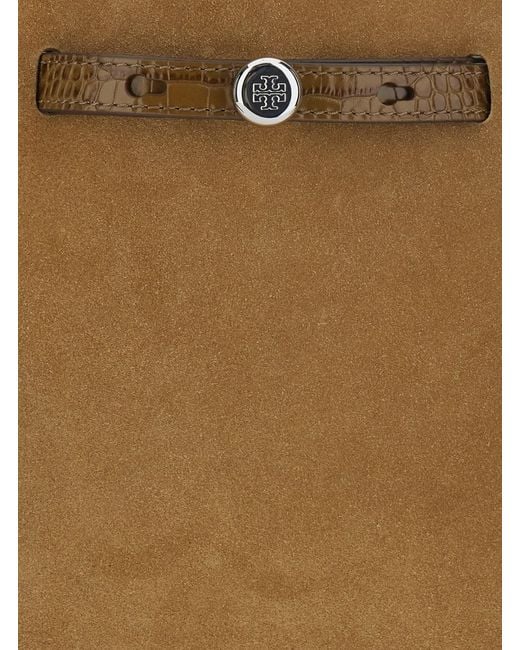 Tory Burch Brown Romy Bucket Bag With Leather Details