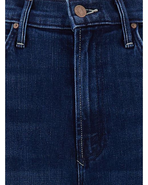 Mother Blue Five-Pocket Straight Jeans