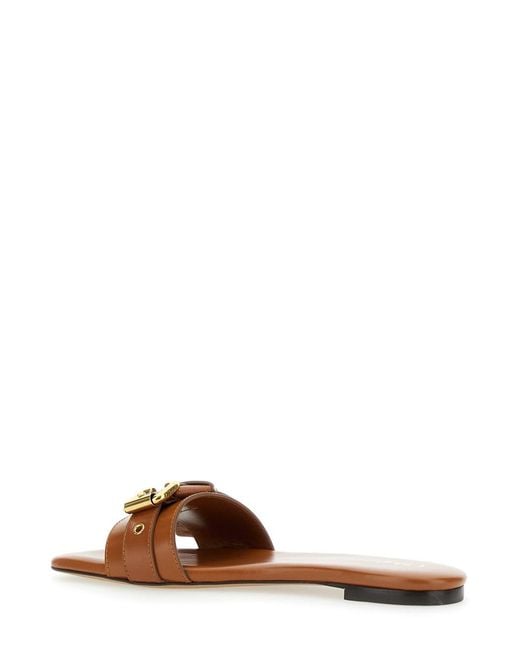 Chloé Brown Chloã 'Mae' Sandals With Strap Embellishment With Logo