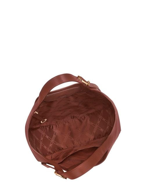 Longchamp Brown 'Le Foulonné' Shoulder Bag With Adjustable Buckle Hand