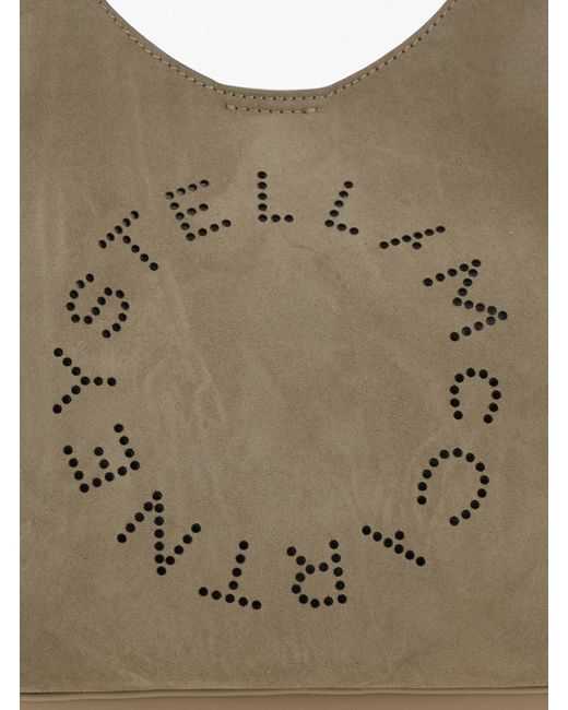 Borsa A Spalla Con Maxi Logo Lettering Sul Fronte In di Stella McCartney in Gray