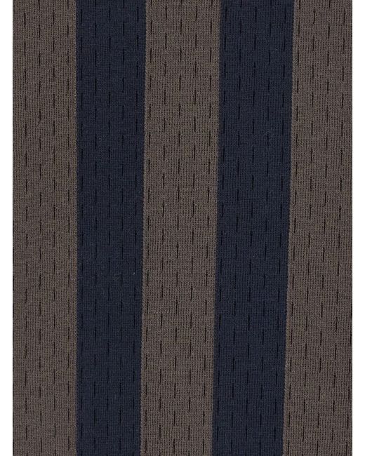 Fendi Blue Crew Neck T-Shirt With All-Over Striped Motif for men