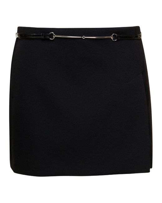Gucci Black Miniskirt With Morsetto Belt