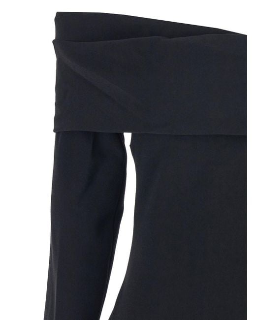 Solace London Black 'Yuni' Dress With Square Neckline And Back Closure