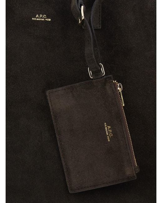 A.P.C. Black Le Drummer Shopper With Four Handles And Lettering Logo On The Front