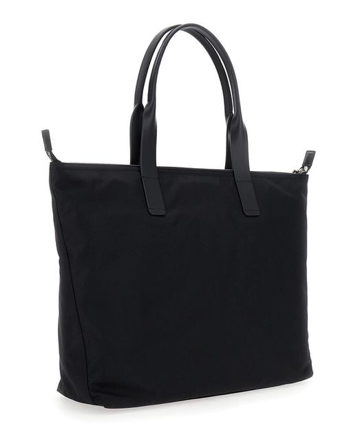 Borsa Shopping Con Due Manici Superiori E Placca Logo di Dolce & Gabbana in Black da Uomo