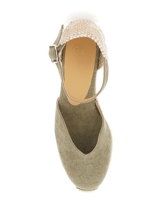 Castaner Natural 'Chiarita' Wedges With Almond Toe And Ankle Strap Closu
