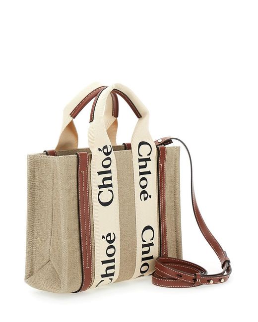 Chloé Natural Chloã 'Woody' Tote Bag With Branded Ribbons