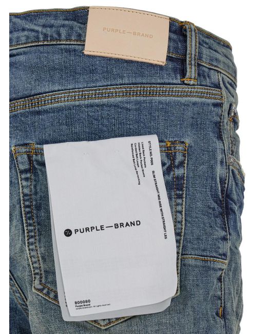 Purple Brand Blue Brand Skinny Jeans With Crinkled Effect for men