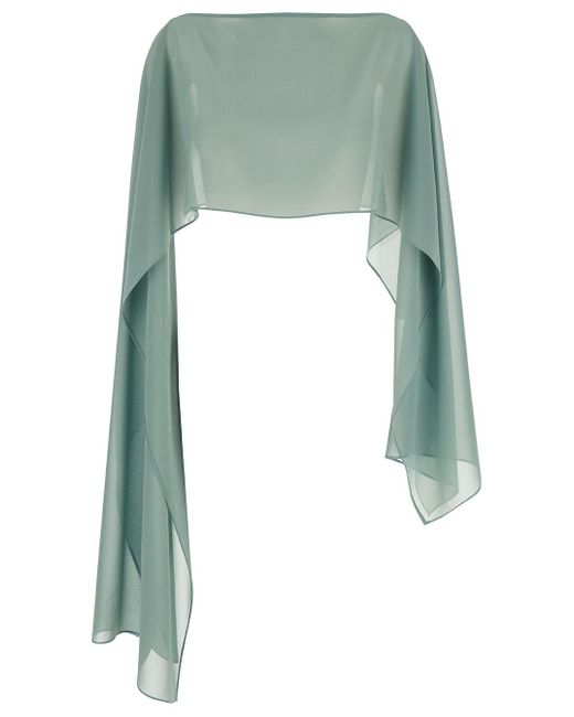 Plain Green Stole With Boat Neckline