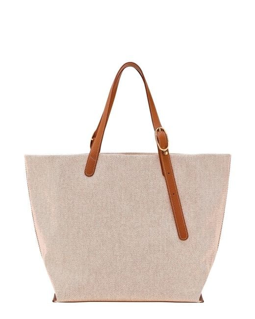 Longchamp Brown 'Le Foulonné Toile' Shoulder Bag With Adjustable Handl
