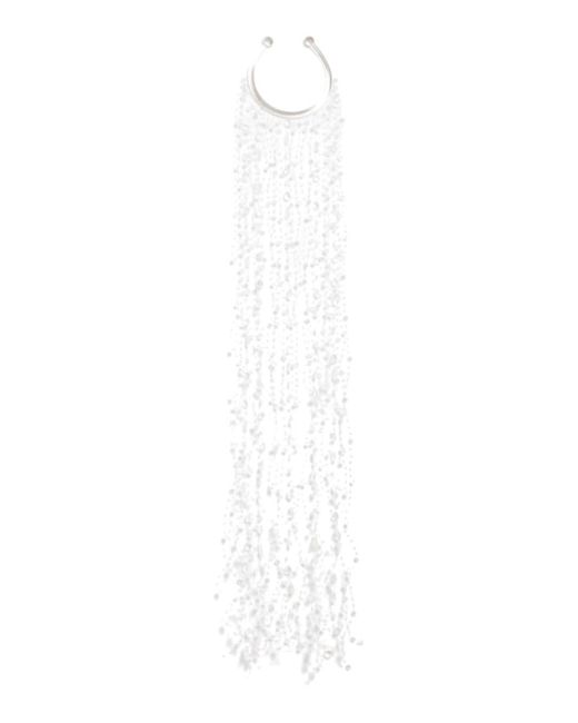 Collana 'Rigid' Con Design Cadente E Decorazioni Con Perline di Sportmax in White