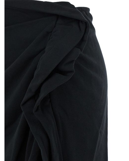 Dries Van Noten Black 'Hanam' Skirt With Ruched Details On The Front