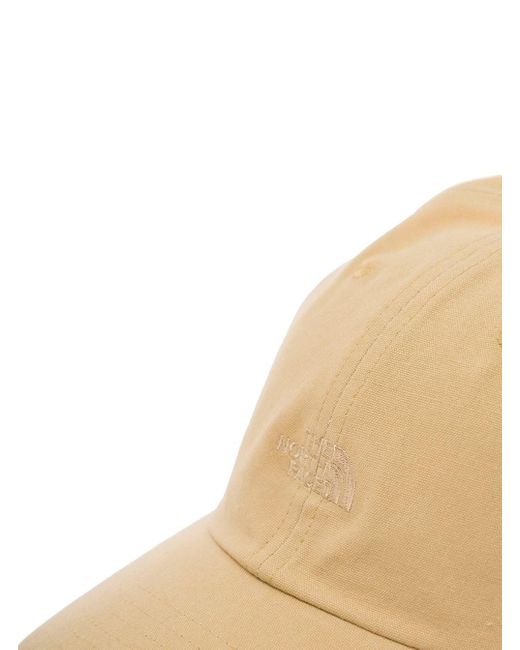 The North Face Natural Beige Baseball Cap With Tonal Logo Embroidery In Cotton Man for men