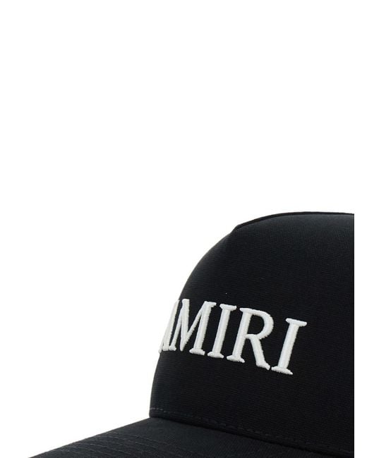 Amiri Black Baseball Cap With Logo Lettering On The Front And Mehs Panels for men