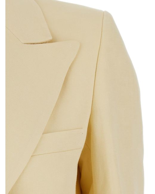 Blazé Milano Natural Savannah' Double-Breasted Jacket With Peak Revers