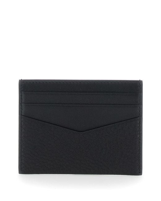 Givenchy Black Card Holder With V Detail And Logo Lettering On The Front for men