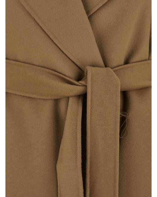 Max Mara Natural 'Cuore' Coat With Wide Revers