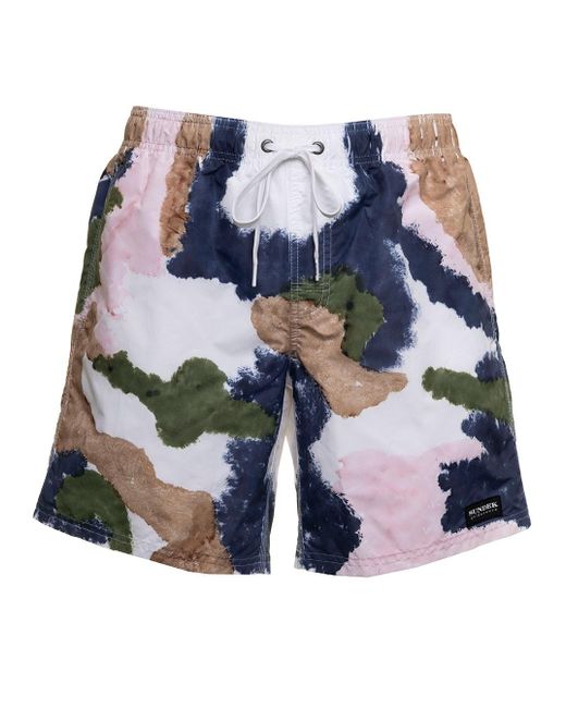 Shorts da mare in nylon tie dye uomoSundek in Materiale sintetico da Uomo |  Lyst