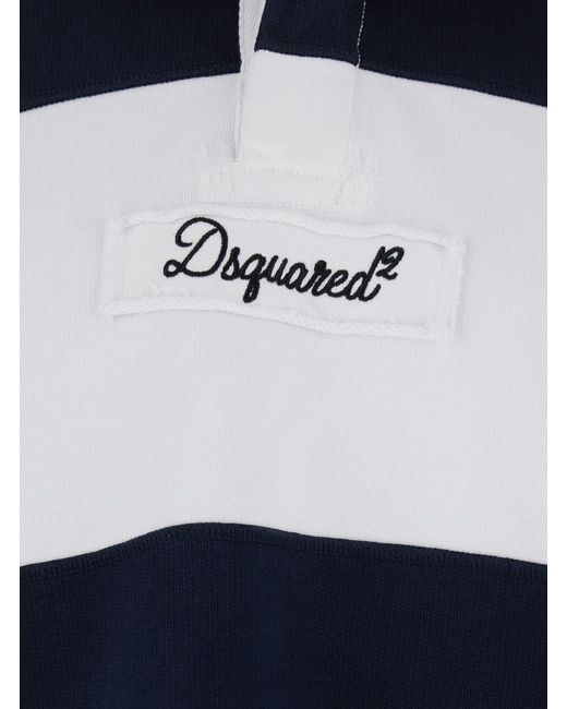 DSquared² Blue Crew Neck Sweater 'Rugby Fit' for men