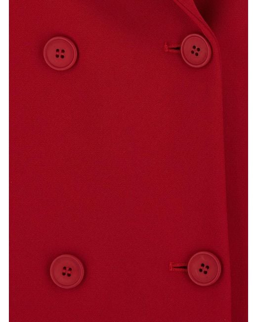 Le Plain Red Double-Breasted Jacket With Peak Revers