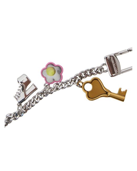 Marc Jacobs Black 'The Coin Purse Charm' Keychain With Logo Lettering On The Front And Charm Embellishments