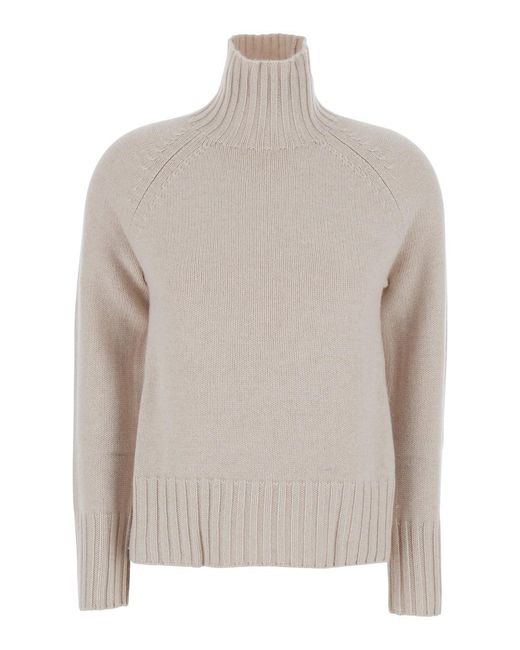 Max Mara White Mantova Is A V-Neck Long-Sleeve Cotton Sweater For